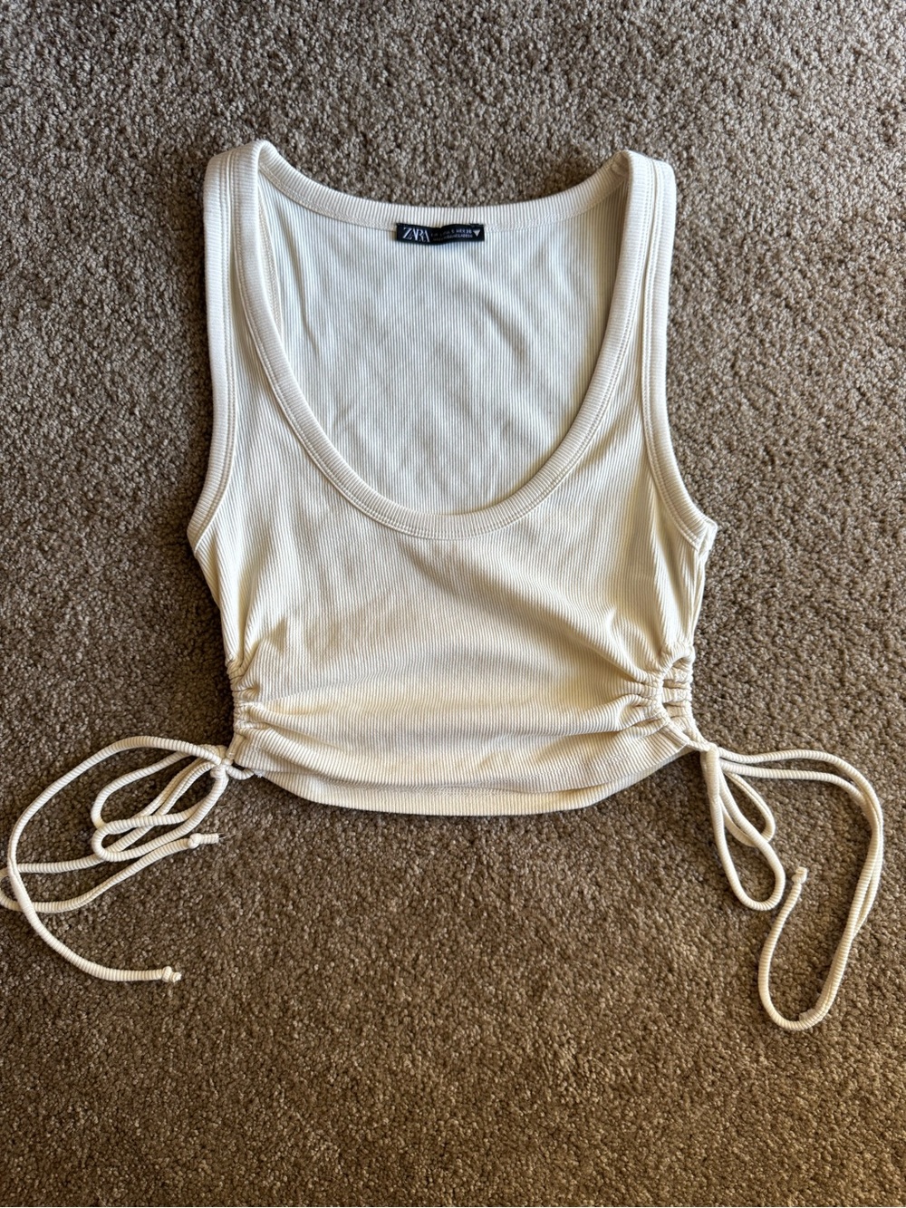 ZARA Ruched Side Tank Top - Picture 2 of 5